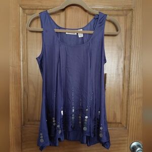 NWT DKNY Jeans embellIshed sleevless blouse Sz XS